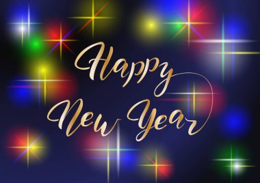 Yeni yılın kutlu olsun. Karanlık bir arka planda el yazısı yazıyorum.