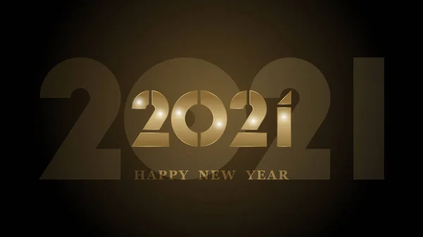 Feliz año nuevo 2021 banner.Golden Vector texto de lujo 2021 Feliz año nuevo. — Archivo Imágenes Vectoriales