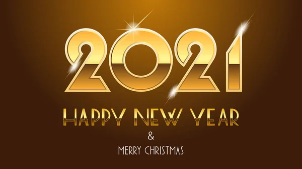 Tarjeta Felicitación Vector Moderna Feliz Año Nuevo 2021 Feliz Navidad — Archivo Imágenes Vectoriales