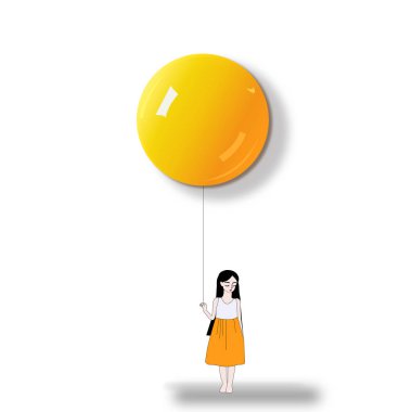 Kız omlet şeklinde bir top tutuyor