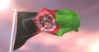 Yavaş günbatımı, döngü içinde Afganistan bayrak sallayarak, Rüzgar