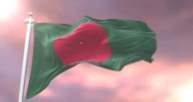 Yavaş günbatımı, döngü içinde Bangladeş bayrak sallayarak, Rüzgar