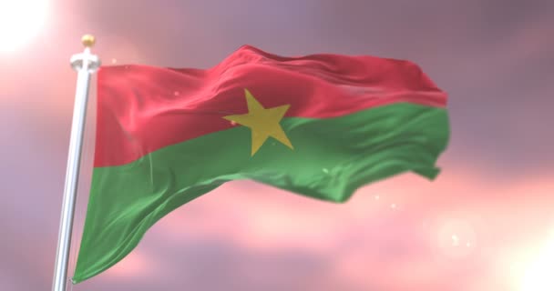 Flaga Macha Burkina Faso Wiatr Powoli Zachód Pętla — Wideo stockowe