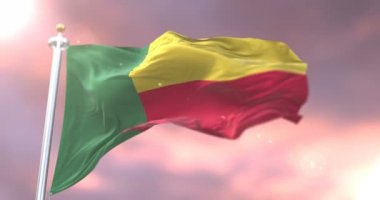 Yavaş günbatımı, döngü içinde Benin bayrak sallayarak, Rüzgar