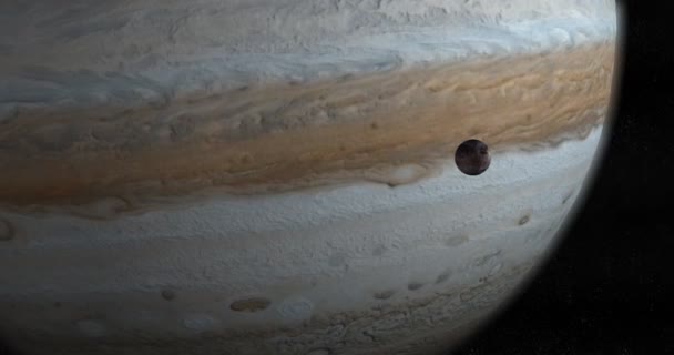 Planeta Jupiter Ganymed Měsíc Vesmíru — Stock video