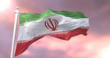 Yavaş günbatımı, döngü içinde Iran sallayarak bayrak Rüzgar