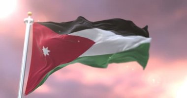 Yavaş, döngü içinde gün batımında rüzgarda sallayarak Jordan bayrağı