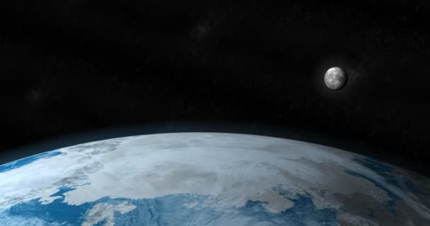 Satélite Lunar Alrededor Del Planeta Tierra Espacio Exterior — Vídeos de Stock