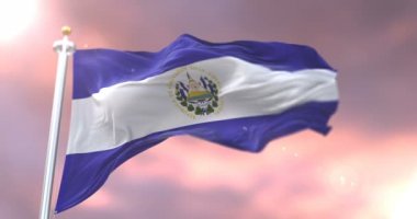 Gün batımı, döngü, El Salvador sallayarak bayrak Rüzgar