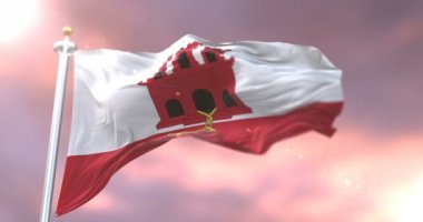 Gün batımı, döngü, Gibraltar sallayarak bayrak Rüzgar