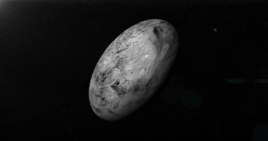 Haumea cüce gezegen uzayda kendi yörüngesinde dönen. Döngü