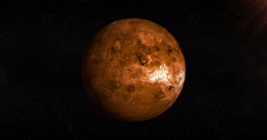 Uzayda kendi yörüngesinde iplik Venüs gezegeni. Döngü