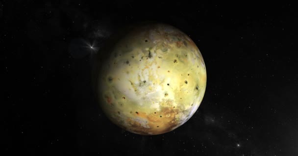 Jupiters Måne Roterande Sin Egen Bana Yttre Rymden Loop — Stockvideo