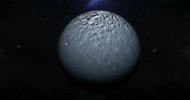 Ceres Dwerg Planeet Draaien Een Eigen Baan Ruimte Loop — Stockvideo