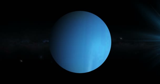 Uranus Planet Rotating Its Own Orbit Outer Space Loop — Stock Video
