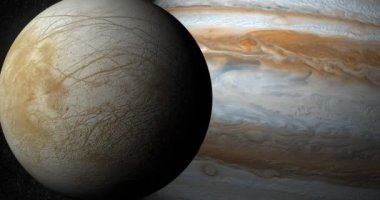 Europa ay ve Jüpiter gezegeni uzayda döndürme