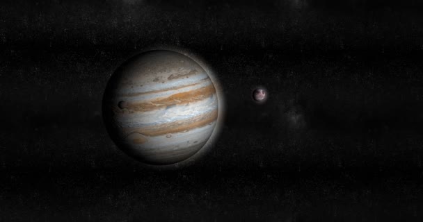 Ganymedes Maan Een Baan Rond Planeet Jupiter — Stockvideo