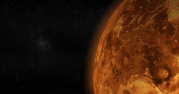 Venüs Gezegeni Iplik Uzayda Kendi Yörüngesinde Yüzeyine — Stok video