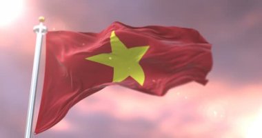 Gün batımı, döngü, Vietnam sallayarak bayrak Rüzgar