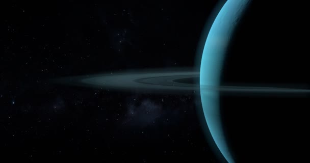 Uranus Und Ihre Ringe Weltall — Stockvideo