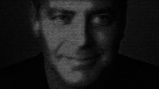 Анімація Американський Актор Джордж Клуні Зроблені Числа Працює — стокове відео