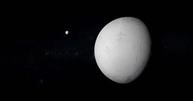 Enceladus uydu, Satürn ün ay, uzayda döndürme