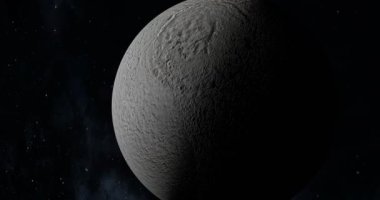 Uzayda etrafında dönen Tethys, Satürn ün ay, uydu