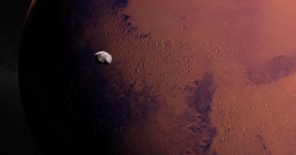 Satelita Orbicie Wokół Planety Mars Phobos — Wideo stockowe
