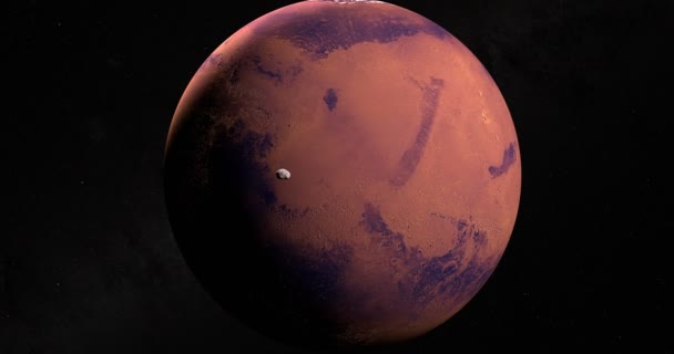 火星火卫一卫星 火星一号 围绕火星行星运行 — 图库视频影像