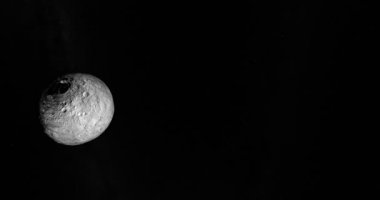 Asteroit gyrating ve uzayda etrafında dönen Vesta