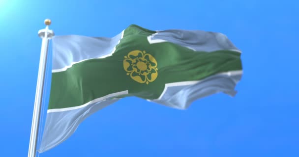 Vlag Van Het Engelse Graafschap Derbyshire East Midlands Van Engeland — Stockvideo