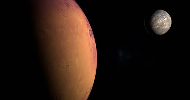 Cerere Pianeta Nano Orbita Vicino Marte Nello Spazio Esterno — Video Stock