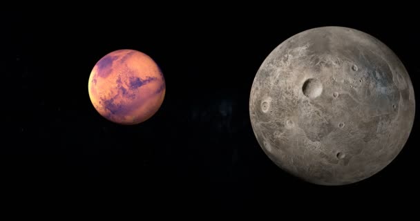 Δήμητρα Και Νάνος Πλανήτης Mars Πλανήτη Τροχιά Γύρω Από Τον — Αρχείο Βίντεο