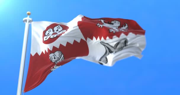 Flaga Polski Hrabstwie Leicestershire Regionie East Midlands Anglii — Wideo stockowe
