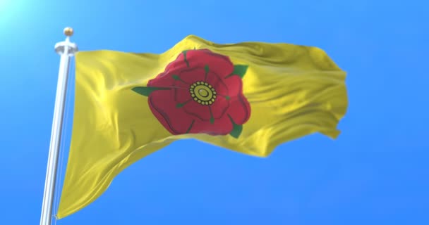 Bandeira Condado Inglês Lancashire Noroeste Inglaterra Laço — Vídeo de Stock