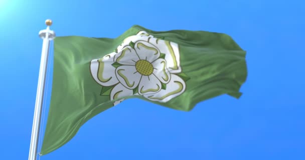 Bandeira Condado Inglês North Yorkshire Nordeste Inglaterra Laço — Vídeo de Stock