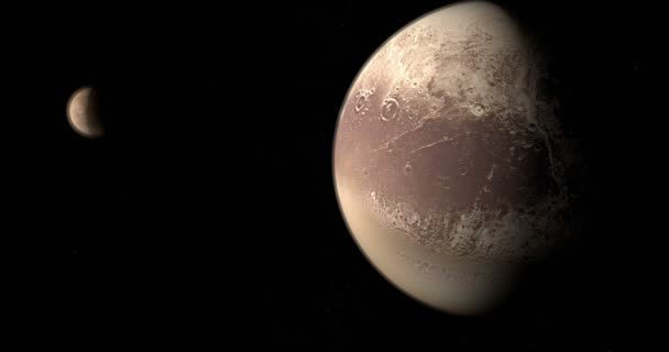 Харон Природний Супутник Обертаються Навколо Карлик Планети Плутон — стокове відео