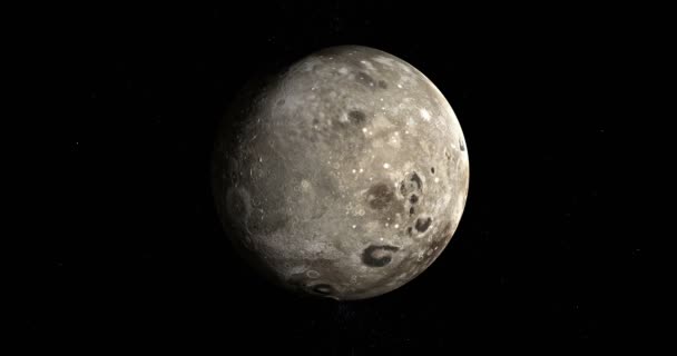Спутник Оберон Уран Луна Урана Вращается Петля — стоковое видео