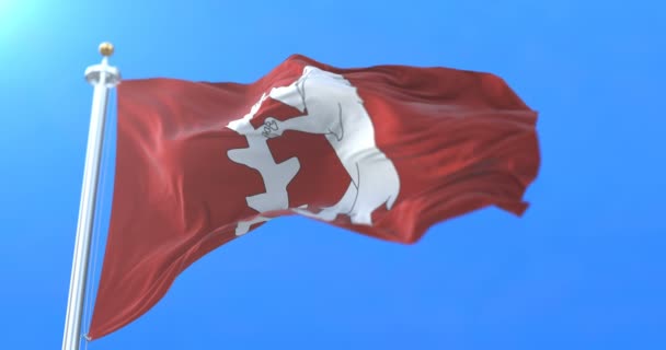 Flagge Der Englischen Grafschaft Warwickshire Westlichen Mittelengland Schleife — Stockvideo