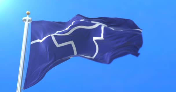 Zászló Angol Megye Tyne Wear Észak Kelet Angliában Hurok — Stock videók