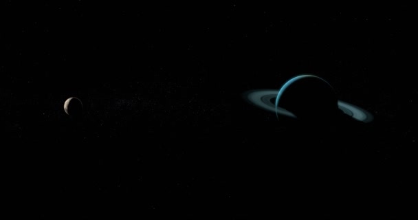 Satellite Oberon Planète Uranus Dans Espace — Video