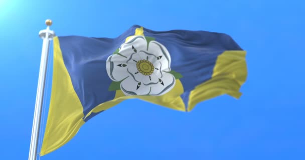 Vlag Van Engelse Graafschap West Yorkshire Engeland Loop — Stockvideo