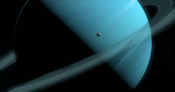 Satellite Puck Lune Intérieure Orbite Autour Planète Uranus Dans Espace — Video