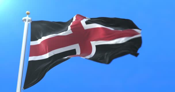 Flagge Der Englischen Stadt Durham Nordosten Englands Schleife — Stockvideo