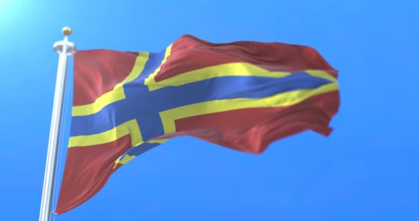 Vlag Van Orkney Eilanden Het Noorden Van Schotland Loop — Stockvideo