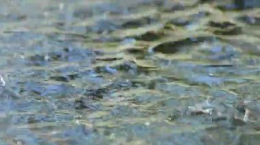 Bir çeşme çamura suya düşen su damlaları