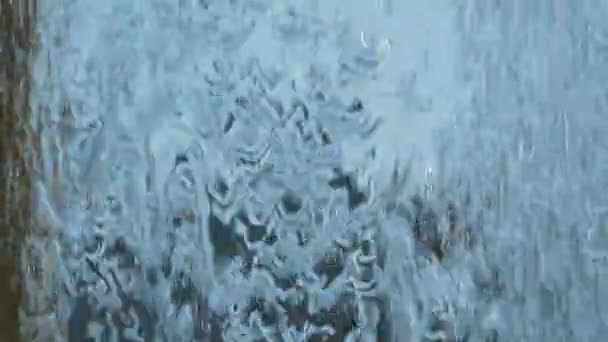 Torrent Water Falling Window Glass — Stock Video
