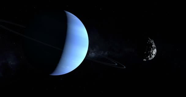 Nereïde Maan Een Baan Rond Planeet Neptunus — Stockvideo