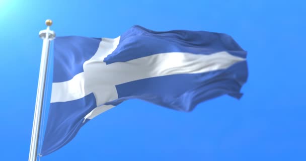 スコットランドのシェトランド諸島スコットランド亜寒帯列島の旗 ループ — ストック動画