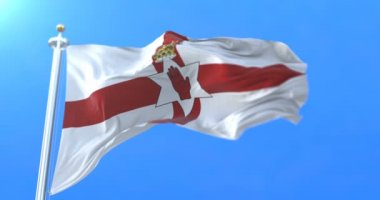 Ulster Banner Kuzey İrlanda sallayarak. Döngü
